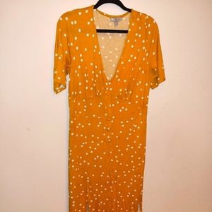 Vintage inspired yellow polka dot dress